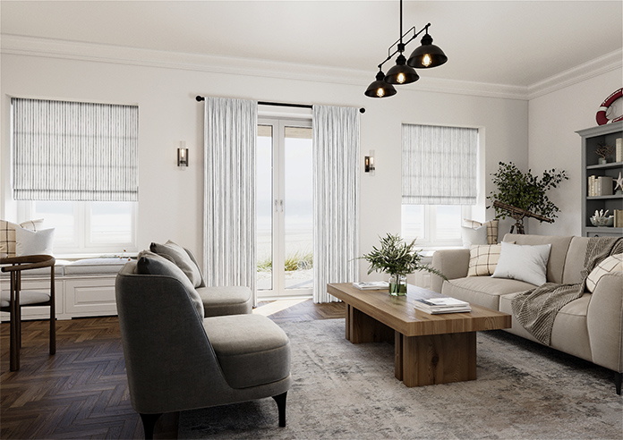 Vintage Stripe, Mixed Grey - Made to Measure Curtains - Image 7